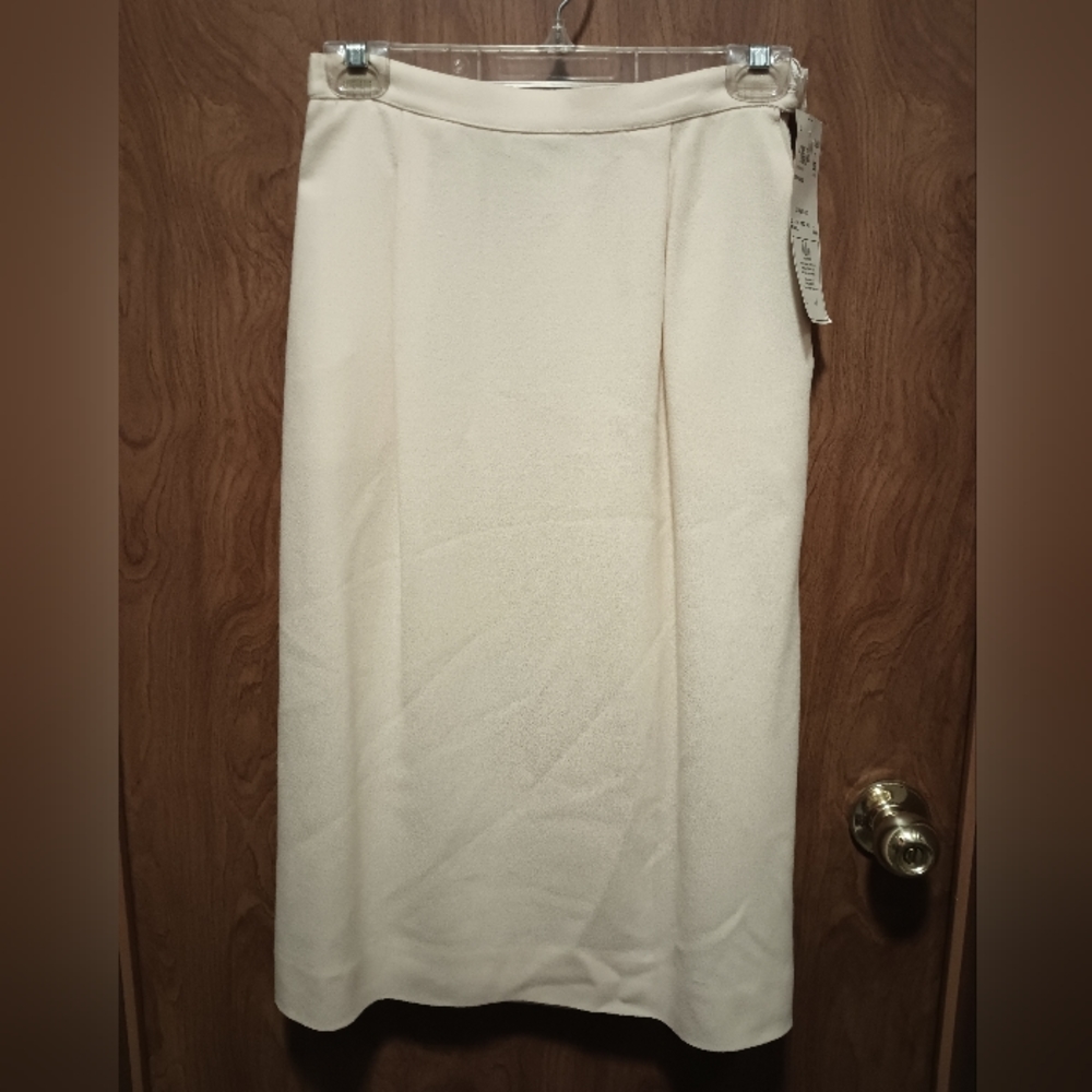 Vintage Virgin Wool Dalton Sport Pearl Cream Ivory A line Skirt Sz 6 NWT